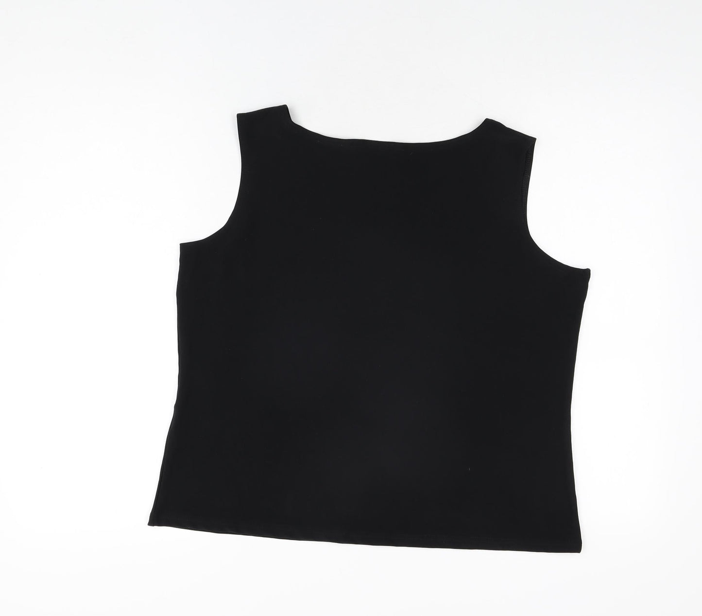 CMD Womens Black Polyester Basic T-Shirt Size XL Round Neck