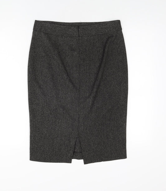 Zara Womens Grey Polyester Straight & Pencil Skirt Size M Zip