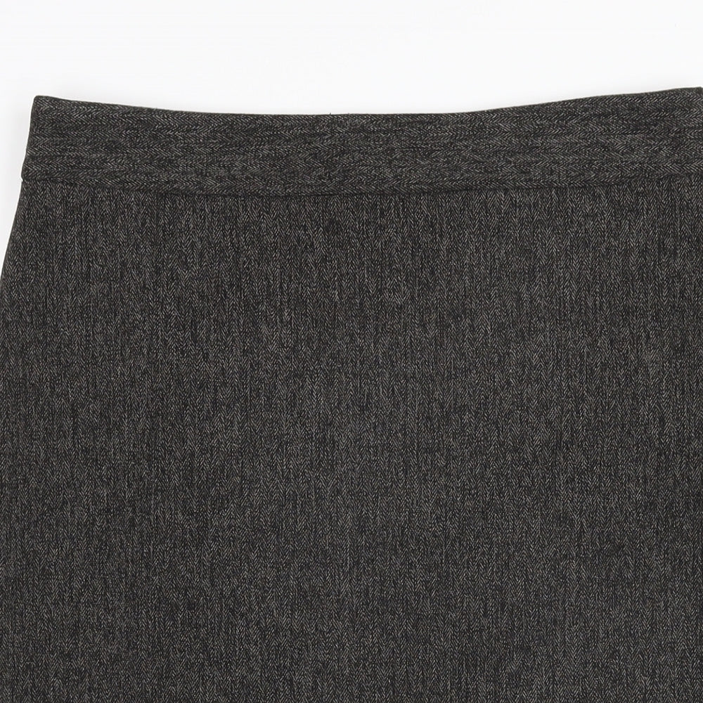 Zara Womens Grey Polyester Straight & Pencil Skirt Size M Zip