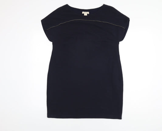 Celuu Womens Blue Viscose Shift Size 12 Boat Neck Pullover
