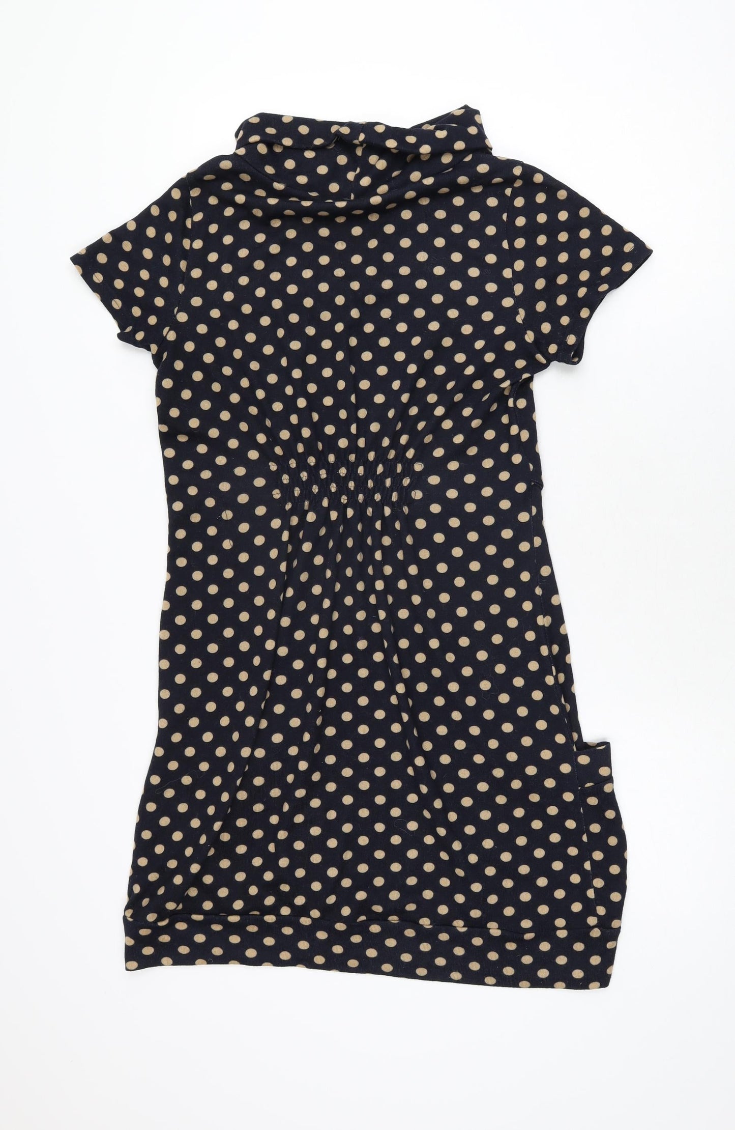 Goldkid Womens Blue Polka Dot Polyester Shift Size L Round Neck Pullover