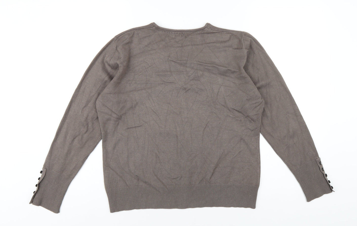 Micha Womens Brown Scoop Neck Viscose Pullover Jumper Size XL