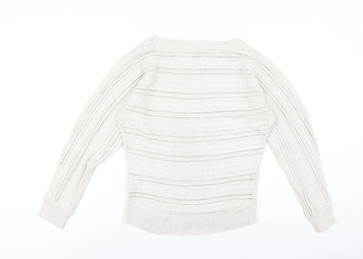 Timberland Womens Beige Round Neck Cotton Pullover Jumper Size L