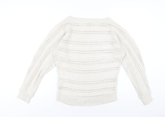 Timberland Womens Beige Round Neck Cotton Pullover Jumper Size L