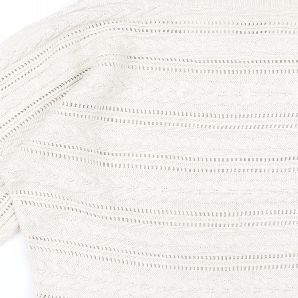 Timberland Womens Beige Round Neck Cotton Pullover Jumper Size L