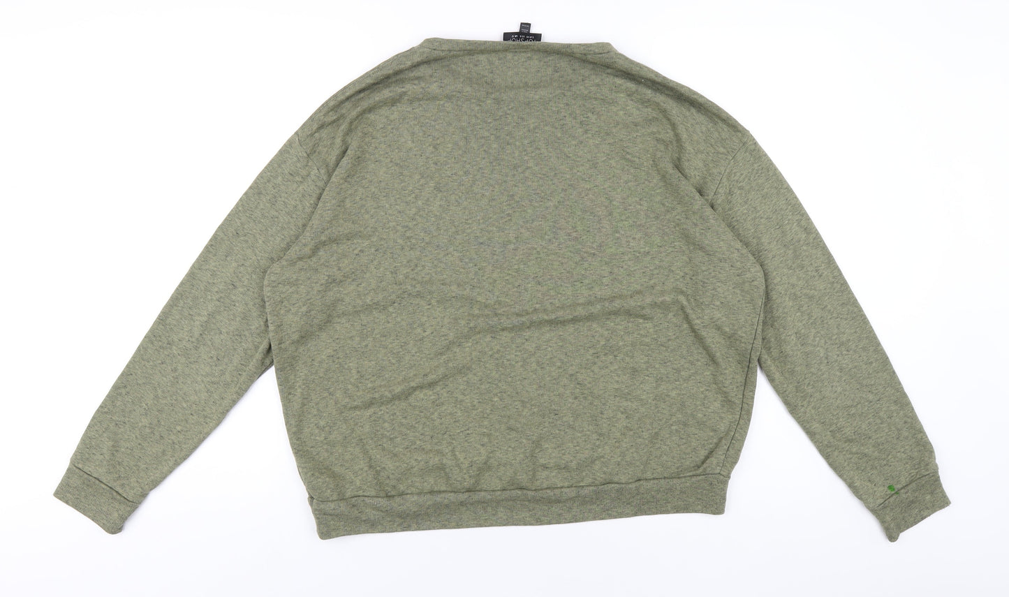 Topshop Womens Green Cotton Pullover Sweatshirt Size 12 Pullover