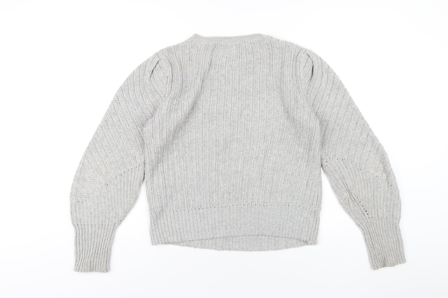 Marks and Spencer Womens Grey Crew Neck Polyester Pullover Jumper Size 10