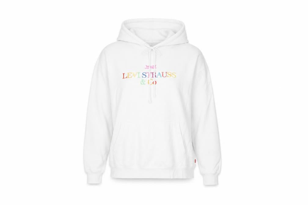 Womens UK S Regular Levi's White Pullover Hoodie