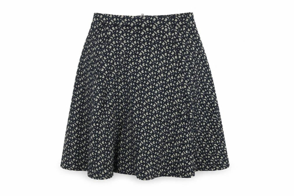 Great Plains Womens Blue Geometric Viscose A-Line Skirt Size 8 Zip