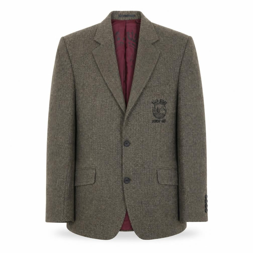REMUS Mens Beige Herringbone Polyester Jacket Suit Jacket Size 36 Regular
