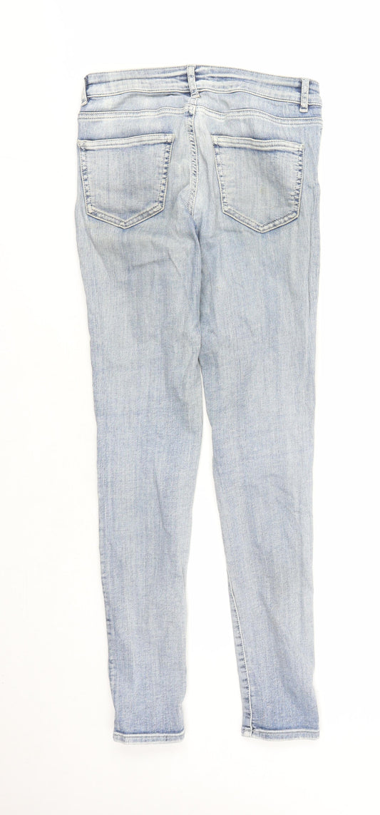 Waredenim Womens Blue Cotton Skinny Jeans Size 10 L30 in Regular Zip - Pockets
