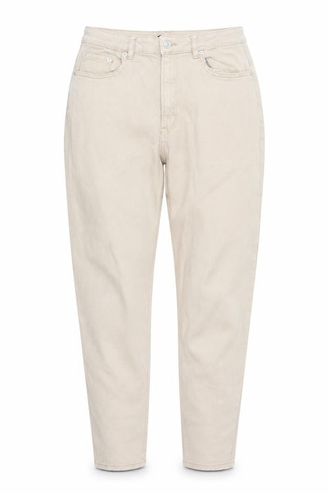 Divided by H&M Womens Beige Cotton Tapered Jeans Size 12 L27 in Regular Zip - Pockets