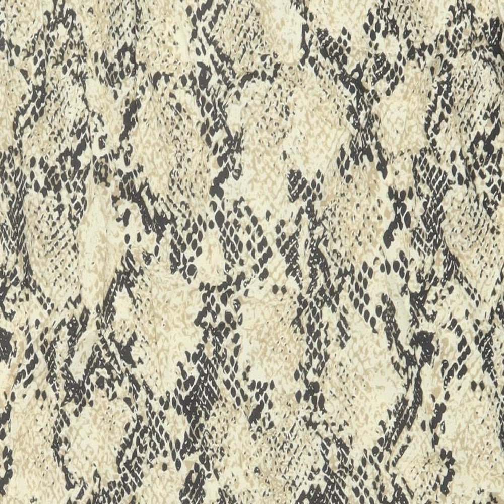 Marks and Spencer Womens Beige Animal Print Polyester A-Line Skirt Size 10 Drawstring