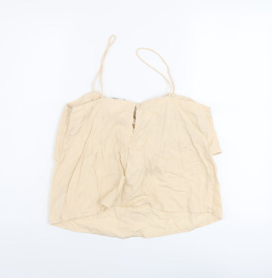 ASOS Womens Beige Cotton Basic Tank Size 12 Round Neck