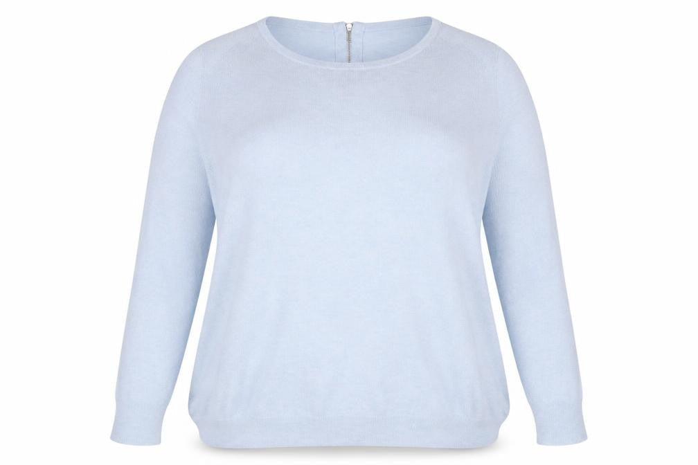 Marks and Spencer Womens Blue Crew Neck Viscose Pullover Jumper Size 18