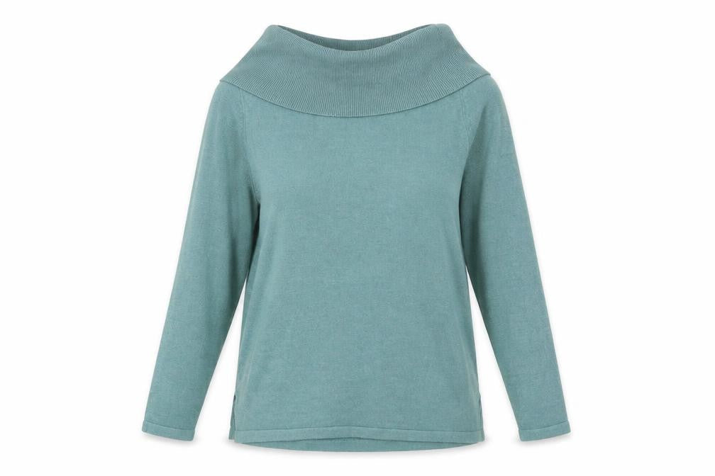 Marks and Spencer Womens Blue Roll Neck Acrylic Pullover Jumper Size 2
