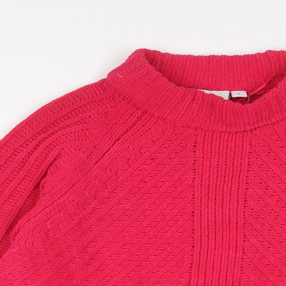 Saint Womens Pink Crew Neck Polyester Pullover Jumper Size S