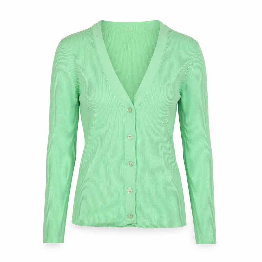 Marks and Spencer Womens Green V-Neck Viscose Cardigan Jumper Size 10
