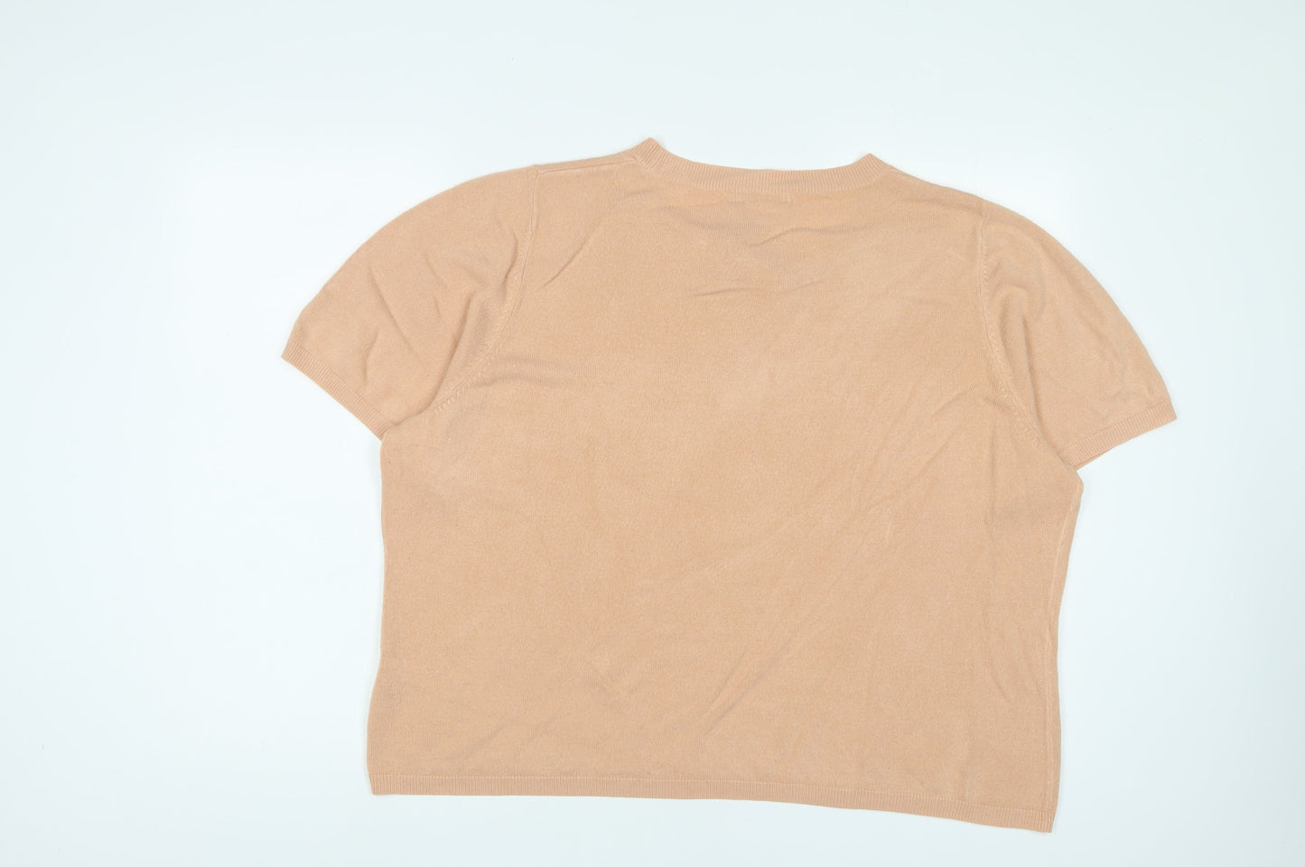 Marks and Spencer Womens Beige Crew Neck Acrylic Pullover Jumper Size 24