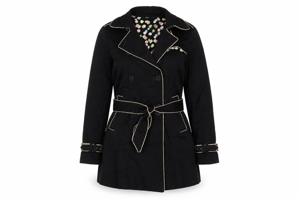 Gap Womens Black Overcoat Jacket Size S Button - Belted