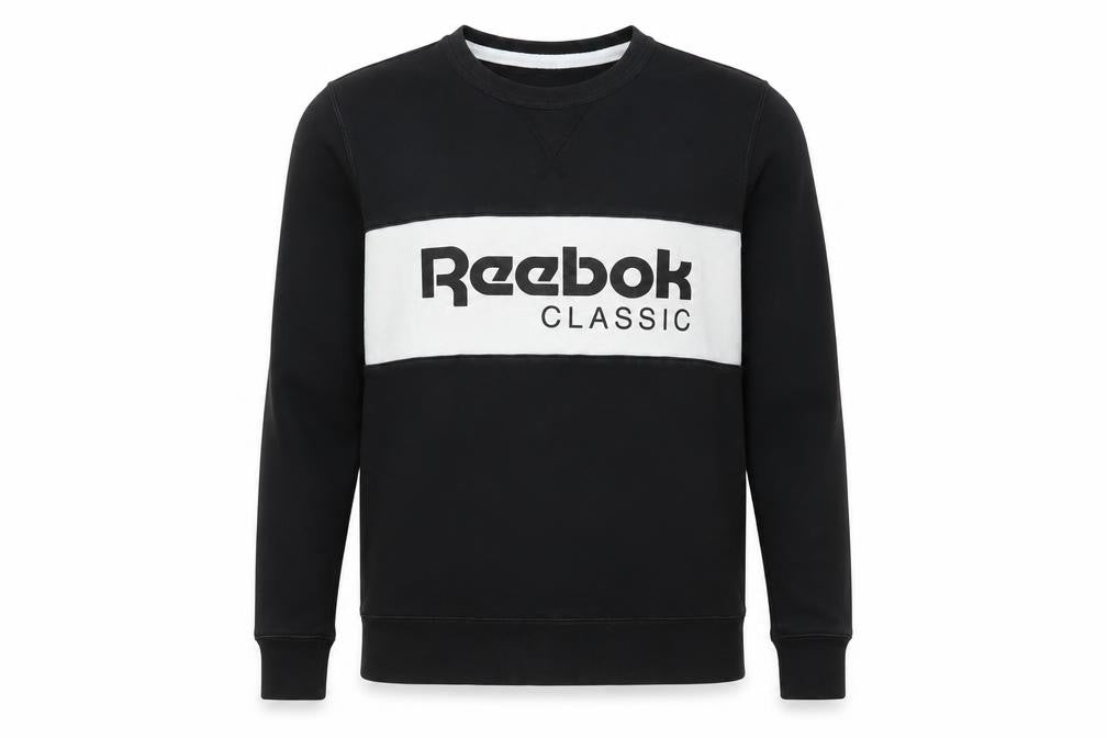 Mens UK S Regular Reebok Black Pullover Sweatshirt