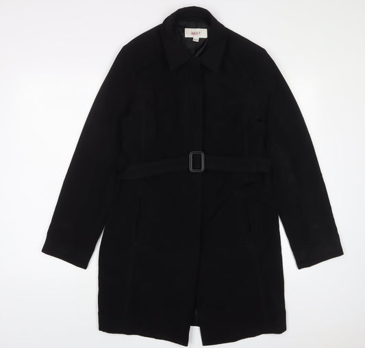 NEXT Womens Black Jacket Size 10 Button - Belted