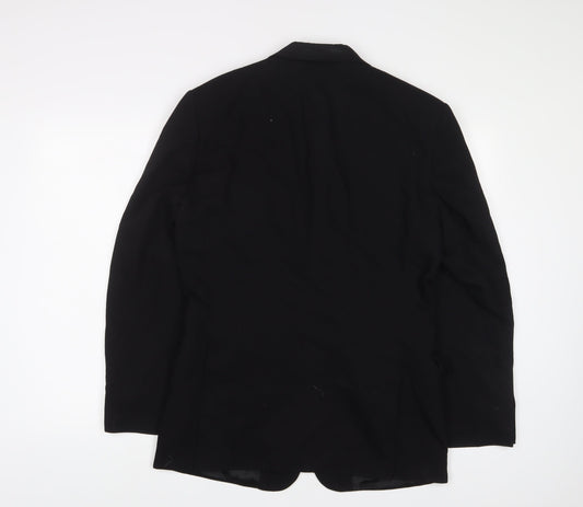 H&M Mens Black Polyester Jacket Suit Jacket Size 36 Regular