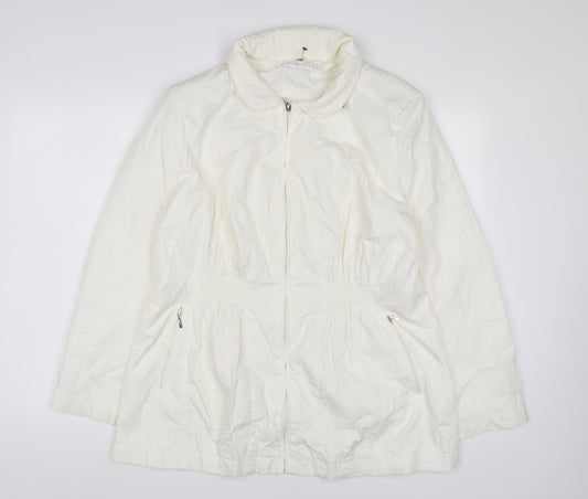 Roseanna Womens White Jacket Coat Size M Zip - Zip Pockets