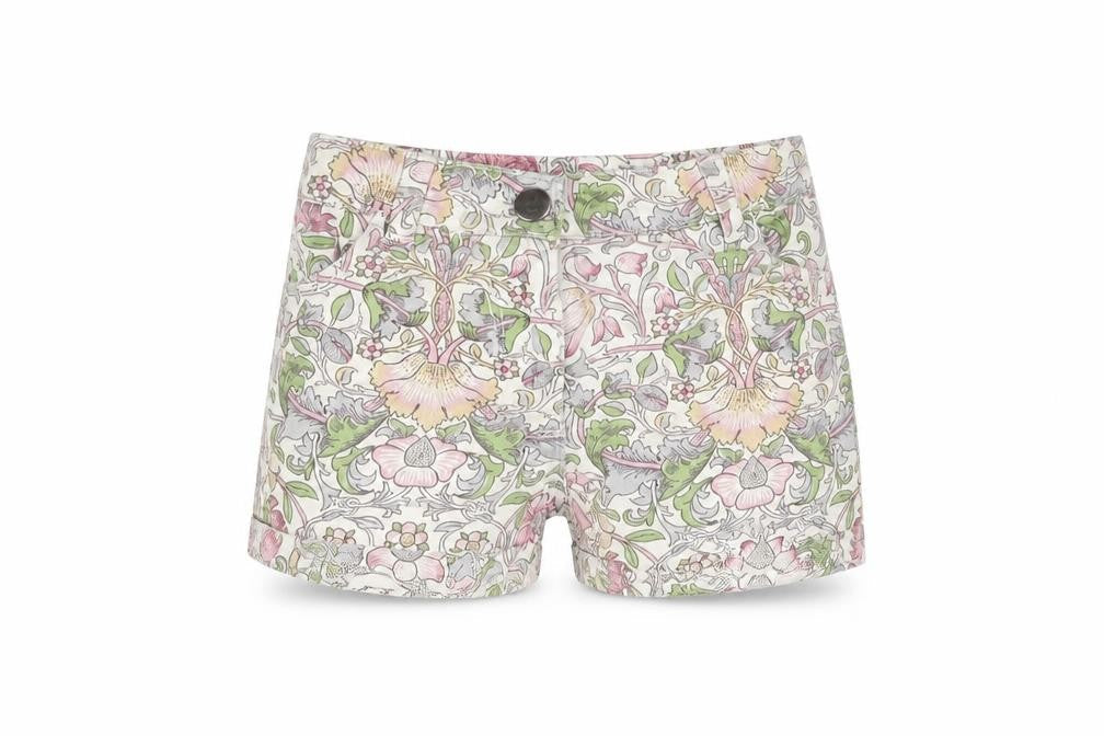 NEXT Girls Multicoloured Floral Cotton Boyfriend Shorts Size 9 Years Regular Zip