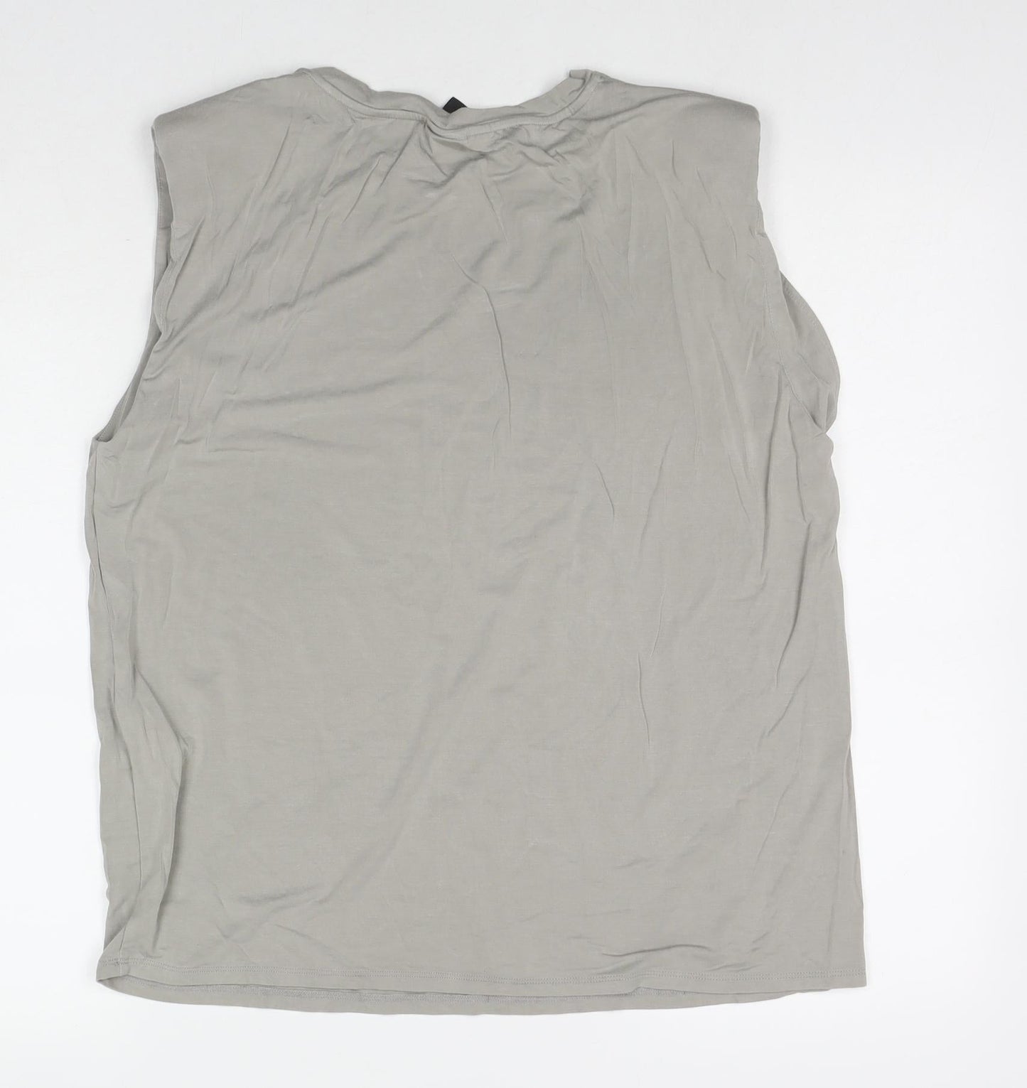Madeline Womens Grey Viscose Basic Tank Size 18 Round Neck - Shoulder Pads
