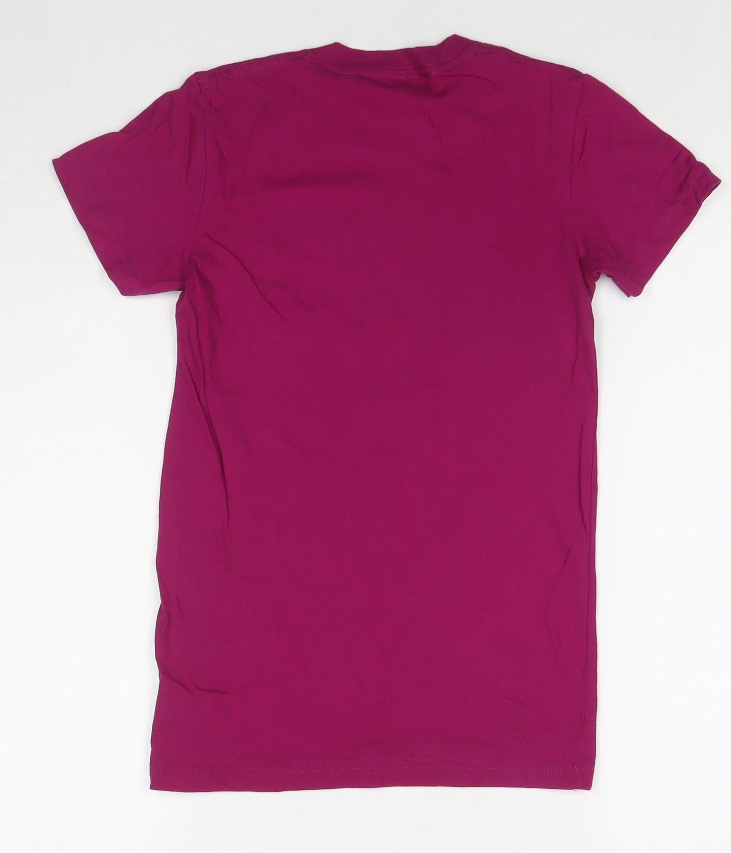 American Apparel Womens Purple Cotton Basic T-Shirt Size S Round Neck - Turkey Flag