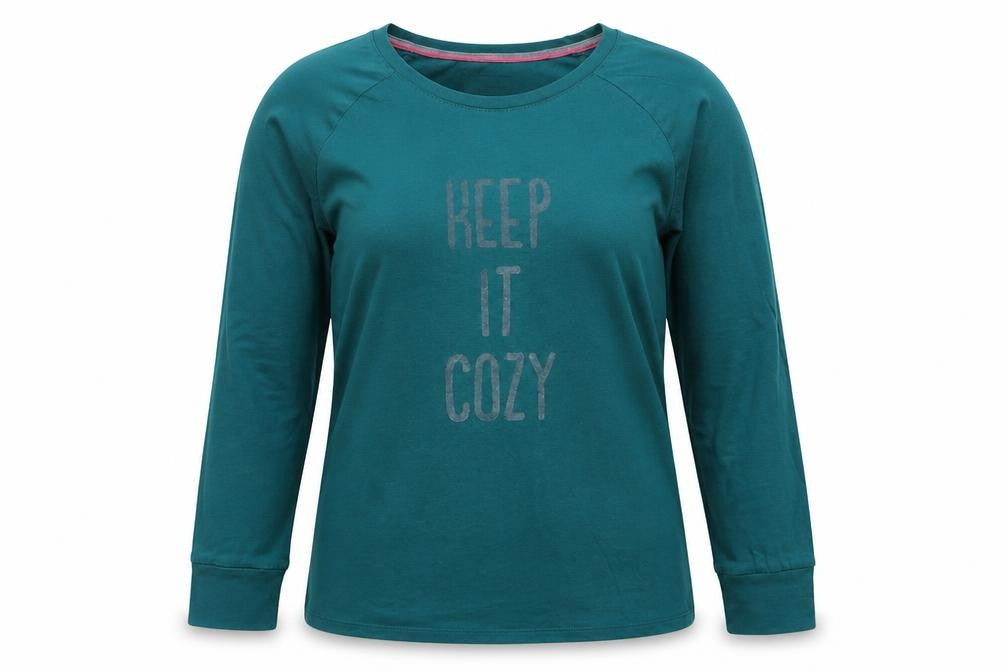 Sonoma Womens Blue Solid Cotton Top Pyjama Top Size S - Keep It Cozy