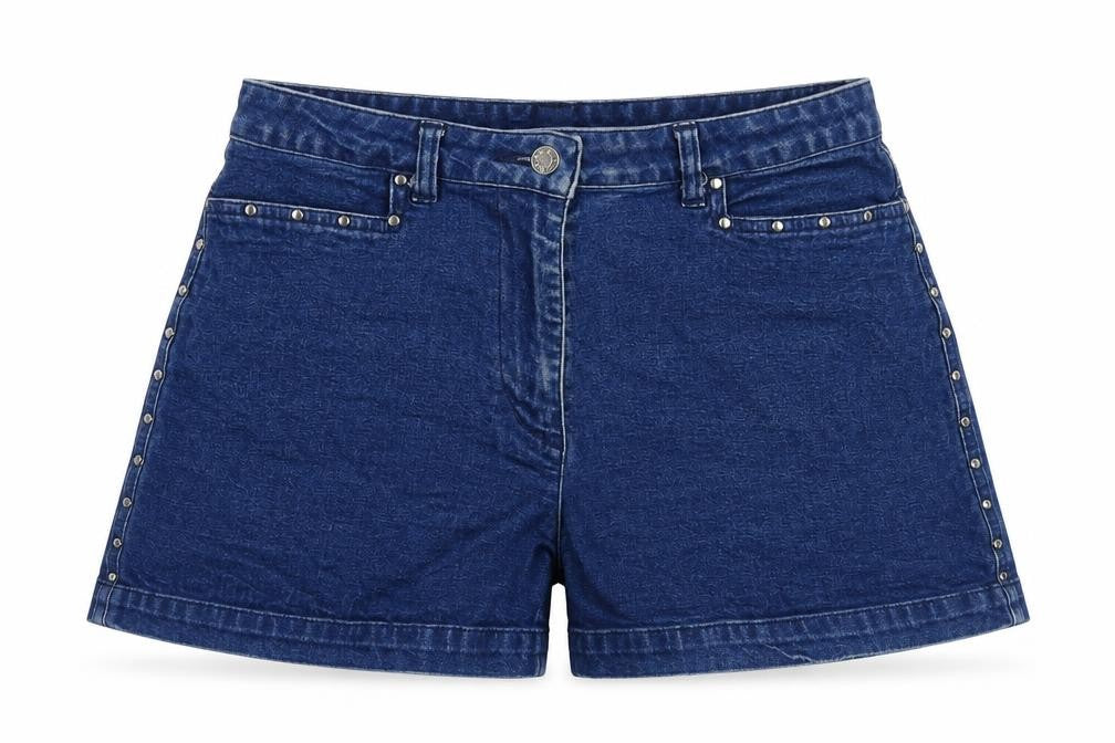 For Women Womens Blue Polyester Blend Hot Pants Shorts Size 30 in L5 in Regular Zip