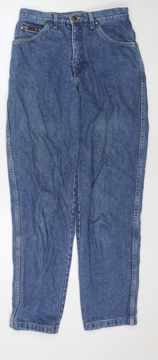 Jinglerss Womens Blue Polyester Blend Straight Jeans Size 28 in L31 in Regular Zip