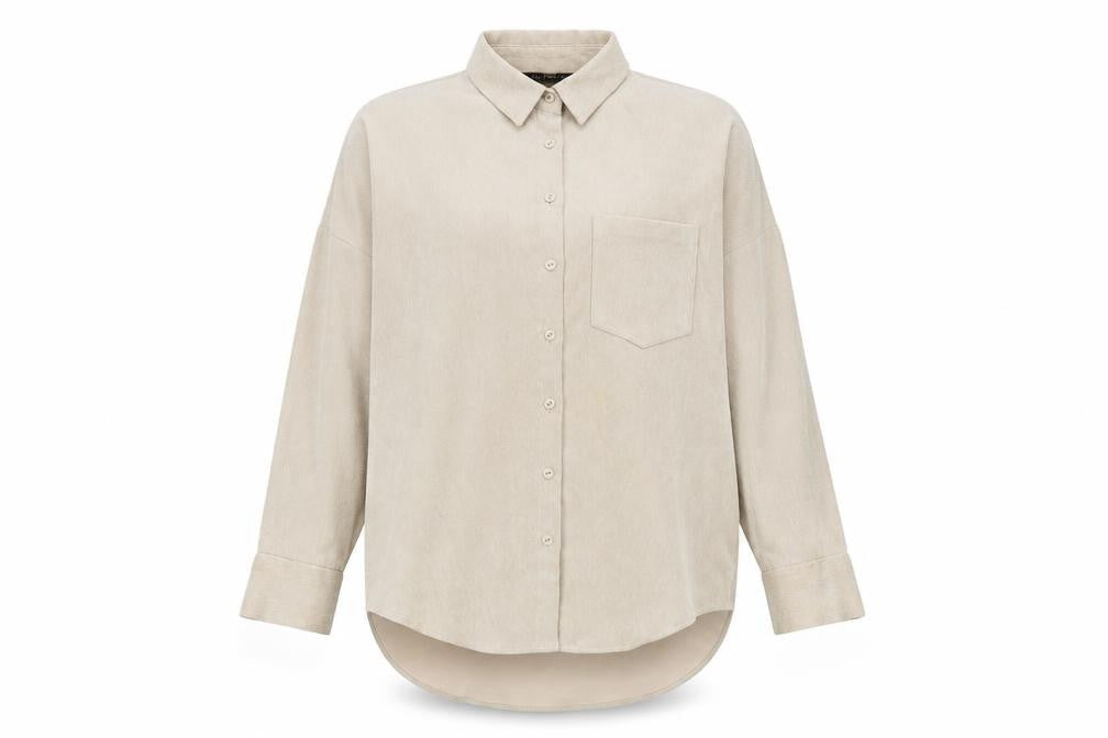 Zara Womens Beige Cotton Basic Button-Up Size XS Collared