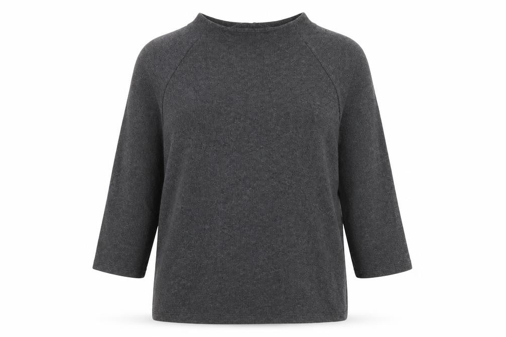 Marks and Spencer Womens Grey Mock Neck Polyester Pullover Jumper Size 16