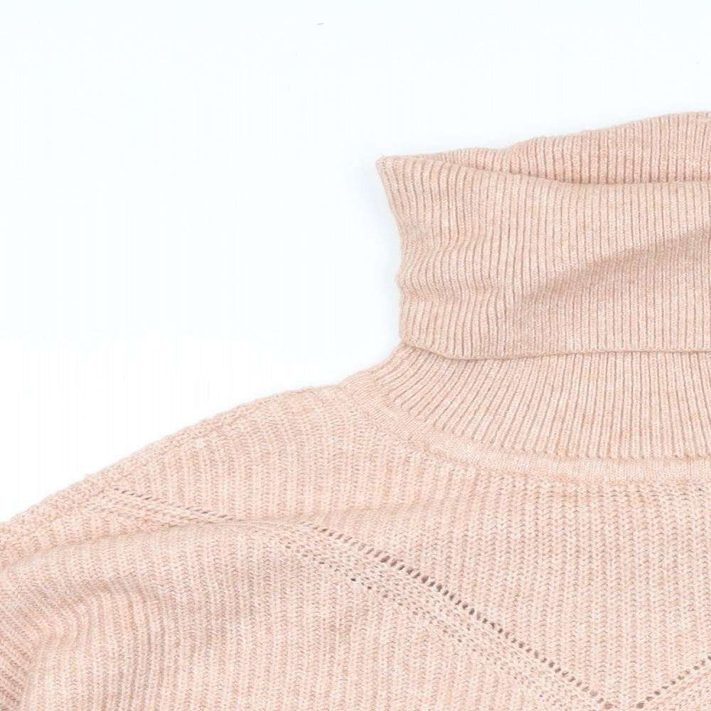 Only Womens Pink Roll Neck Viscose Pullover Jumper Size M