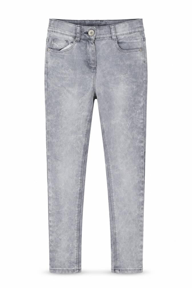 NEXT Girls Grey Cotton Skinny Jeans Size 12 Years L26 in Regular Zip
