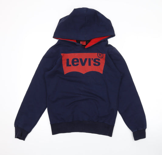 Levi's Mens Blue Cotton Pullover Hoodie Size M - Logo