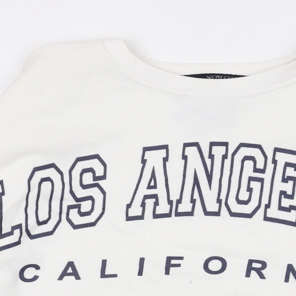 Northwest Womens White Cotton Pullover Sweatshirt Size M Pullover - Los Angeles