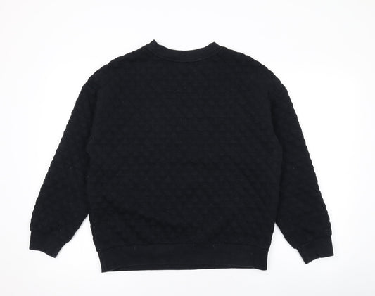 Marks and Spencer Womens Black Argyle/Diamond Polycotton Pullover Sweatshirt Size 12 Pullover