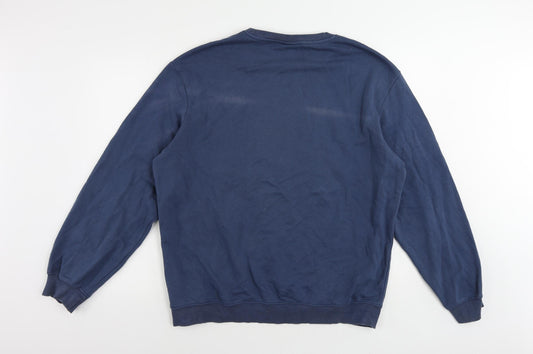 H&M Mens Blue Cotton Pullover Sweatshirt Size L