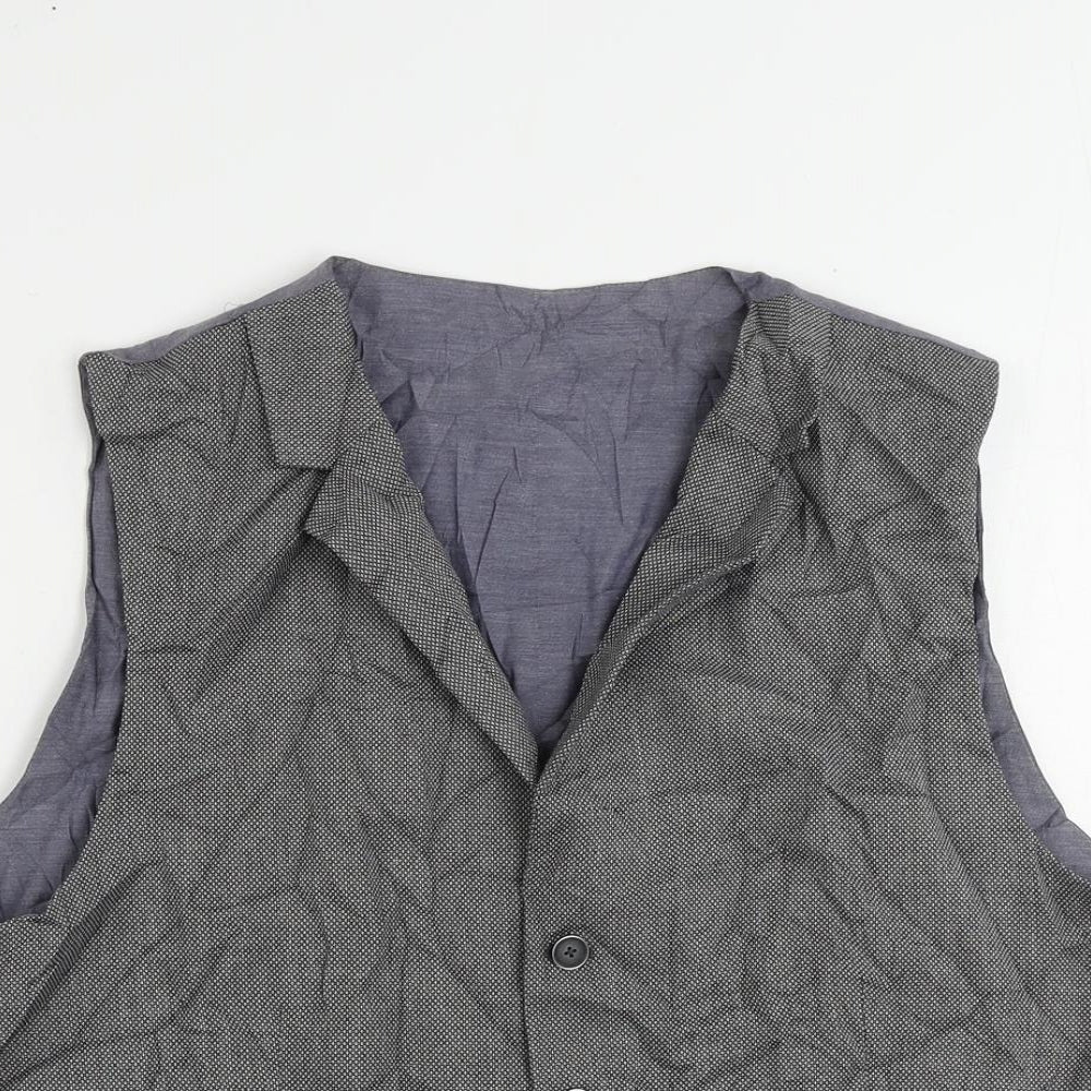 Marks and Spencer Mens Grey Polyester Jacket Suit Waistcoat Size 40 Regular