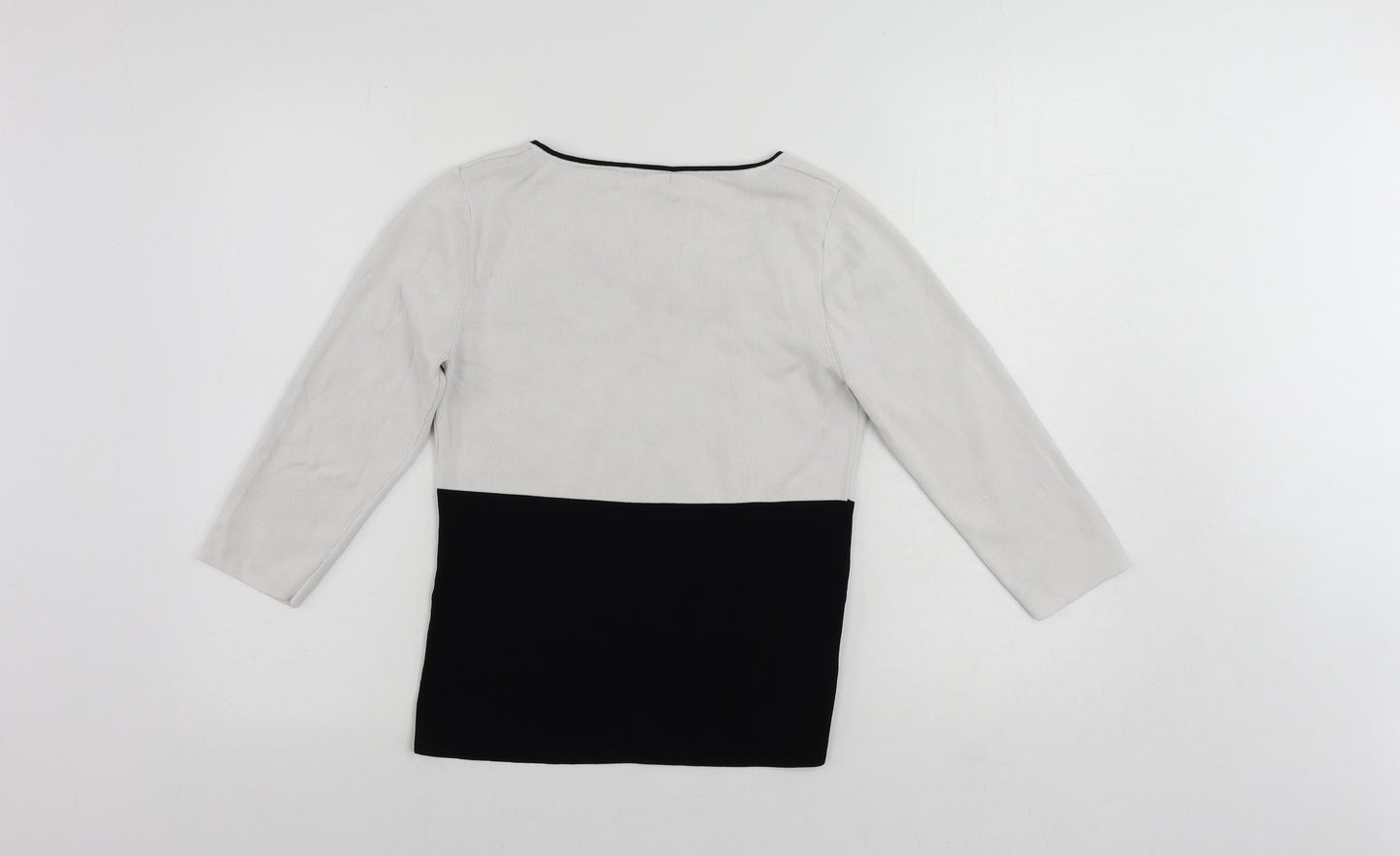 Sky Womens White Square Neck Viscose Pullover Jumper Size S - Beaded