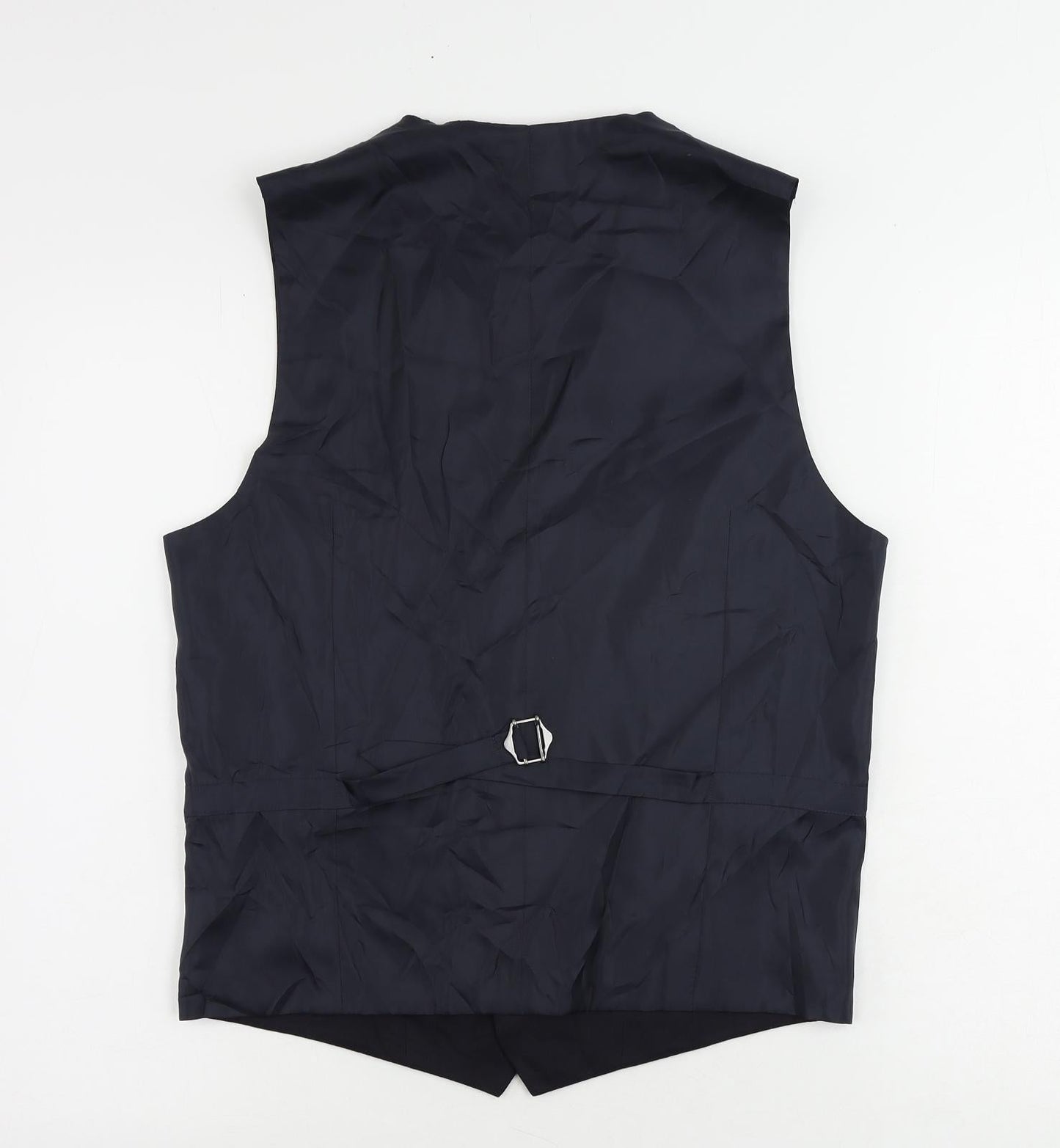 Marks and Spencer Mens Blue Polyester Jacket Suit Waistcoat Size 36 Regular