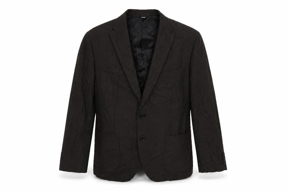 Marks and Spencer Mens Brown Geometric Linen Jacket Suit Jacket Size 42 Regular
