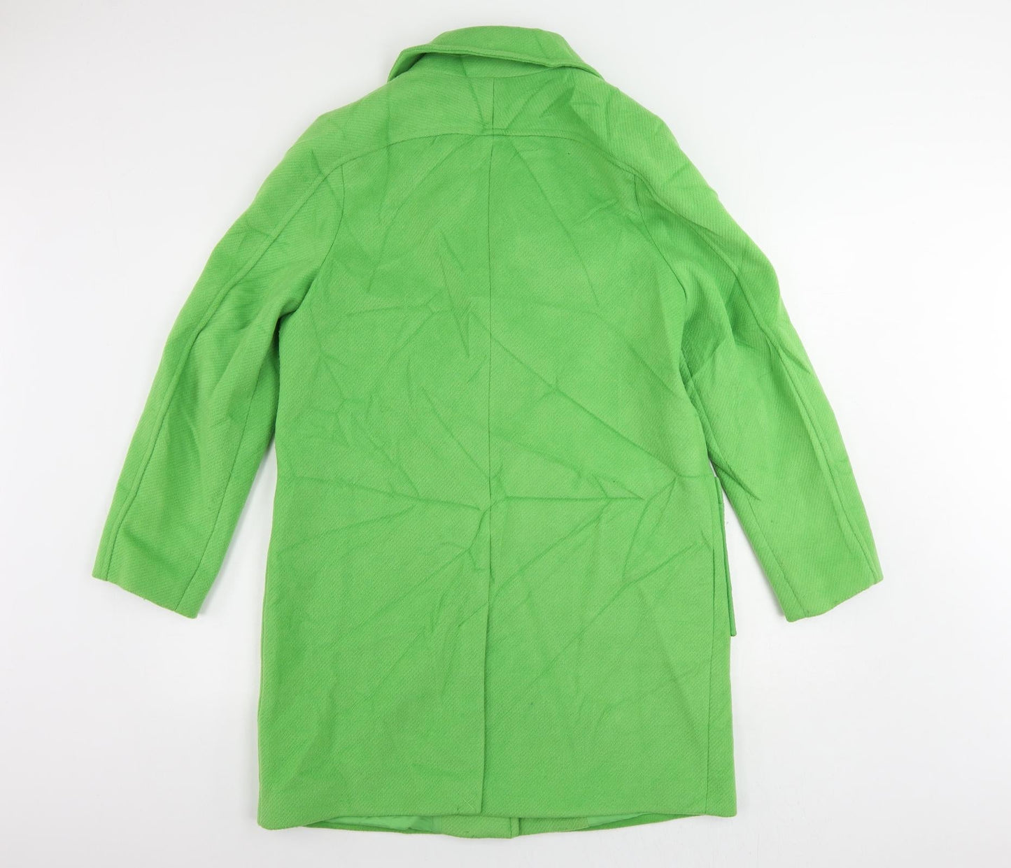 Marks and Spencer Womens Green Overcoat Coat Size 12 Button
