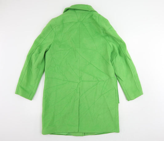 Marks and Spencer Womens Green Overcoat Coat Size 12 Button
