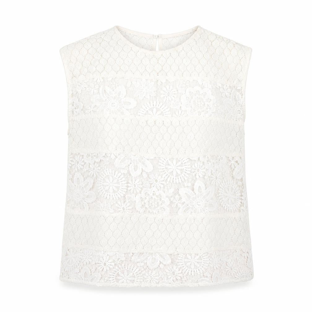 Womens UK Size S French Connection White Polyester T-Shirt