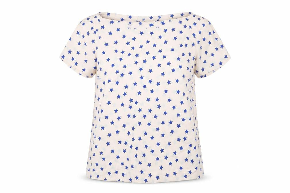 Zara Womens Pink Geometric Polyester Basic T-Shirt Size M Boat Neck